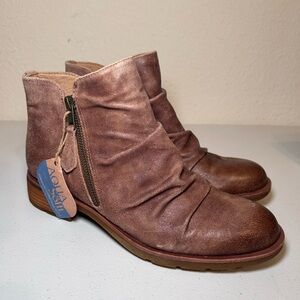 Sofft Aqua Bassett Brown Leather Ankle Booties Women’s Size 8.5